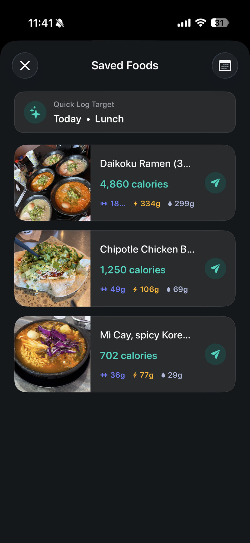 Snap Eat result screen in action